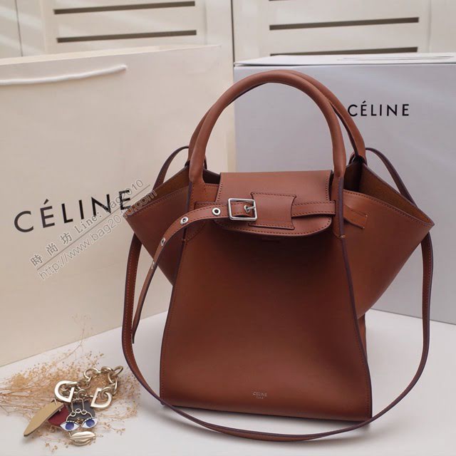 Celine女包 賽琳平紋小牛皮手袋 Céline big bag Celine手提肩背包 183313  slyd2128